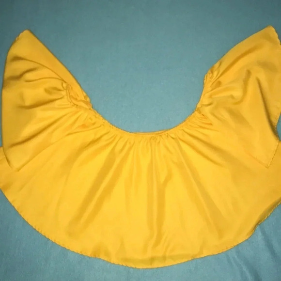 UNBRANDED off shoulders bright yellow butterfly sleeves crop top NEW size M - Picture 2 of 8